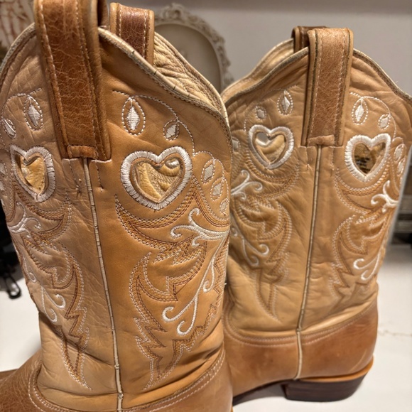 Women’s Innovacion Brown Leather Cowboy Western Heart Boots sz 26/9 Modelo 1820 - Picture 10 of 16